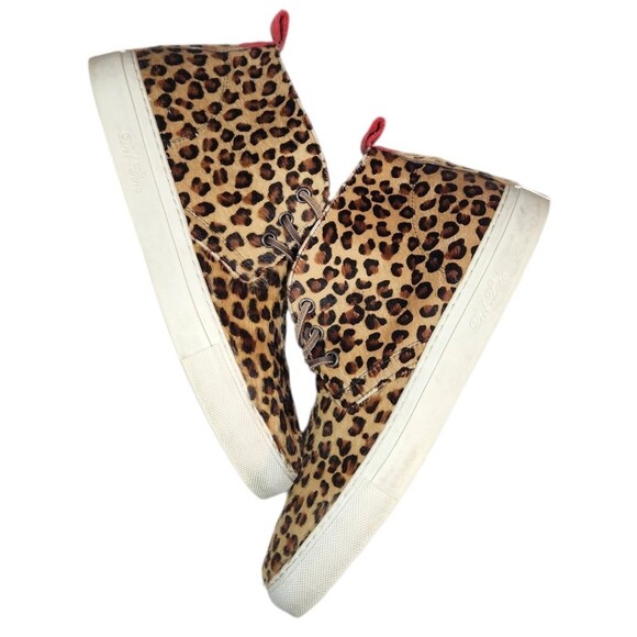 Del Toro Sneakers Womens Pony Hair Fur Leopard Chukka Shoes Platform Tan Black 7 - Picture 5 of 16